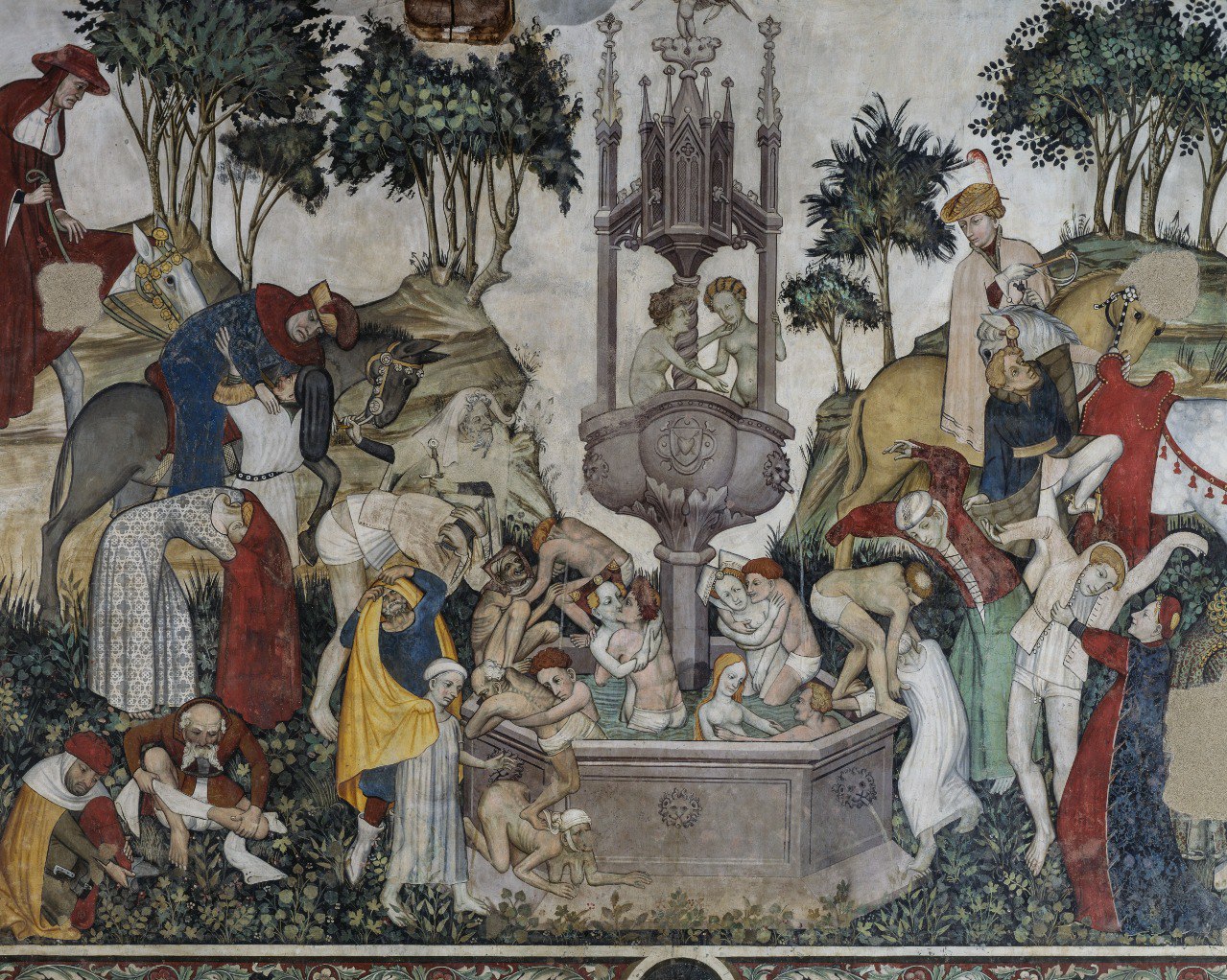 Фреска. "Жастық су бұрқағы (Әбілхаят)". Италия. 15 ғасыр / Getty Images
