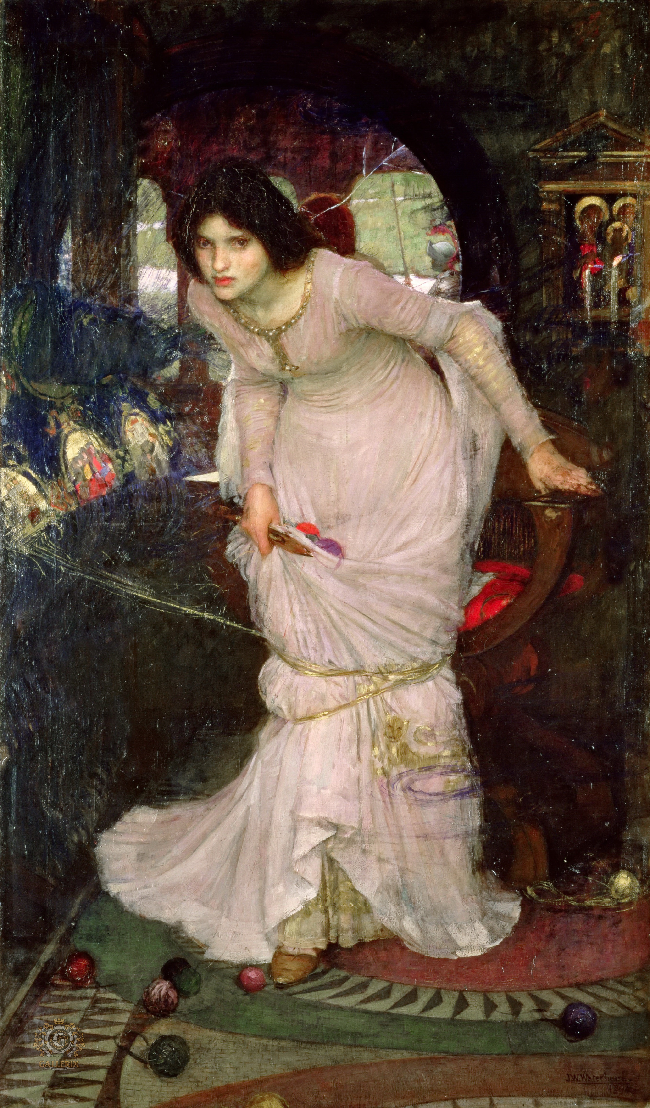 Джон Уотерхаус. Ланселотқа қарап тұрған Шалот ханым. 1894 жылы/Wikimedia Commons