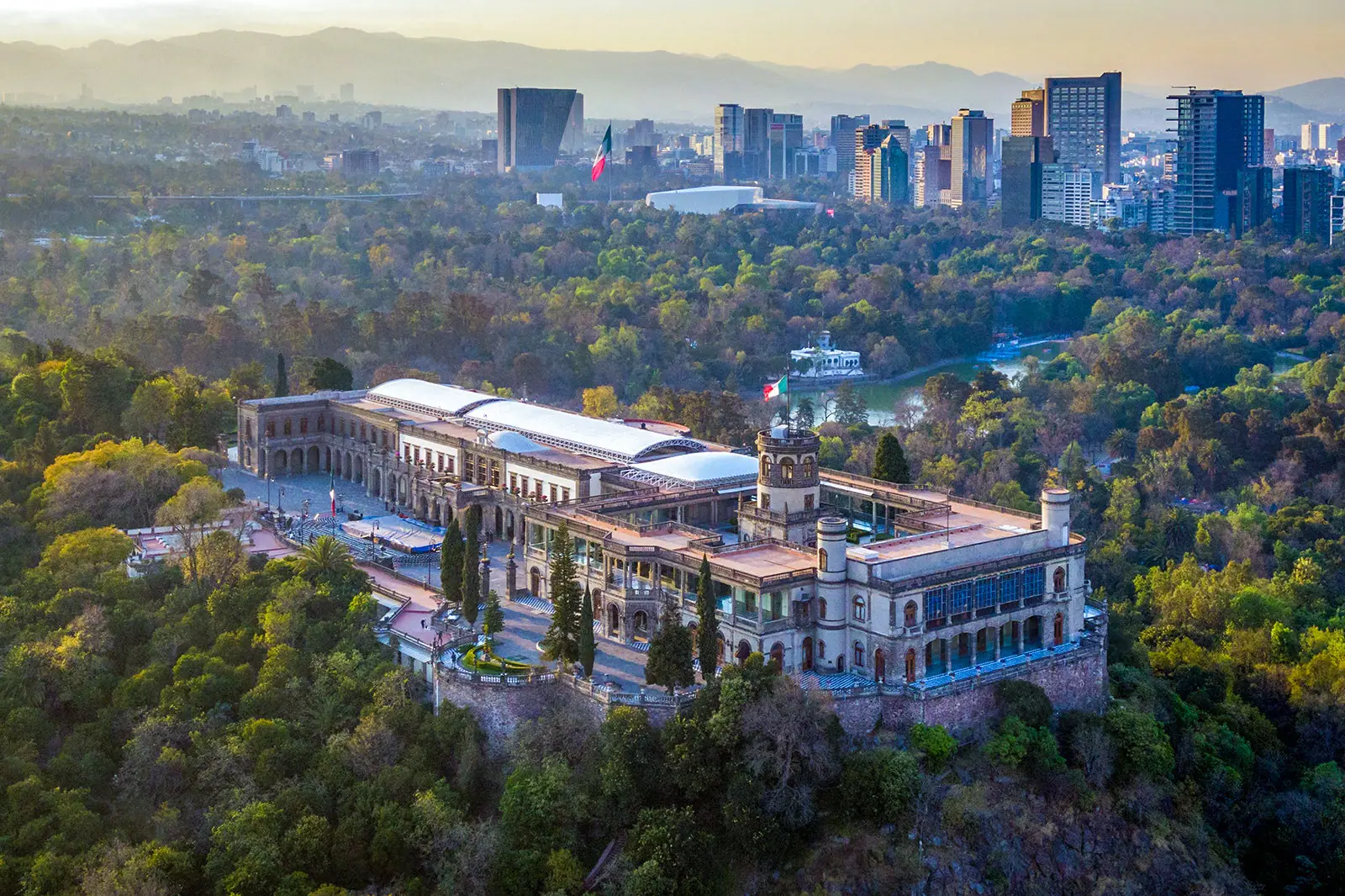 Aerial view of historical landmark Chapultepec Castle (Spanish: Castillo de Chapultepec) in Mexico City, Mexico/Shutterstock
