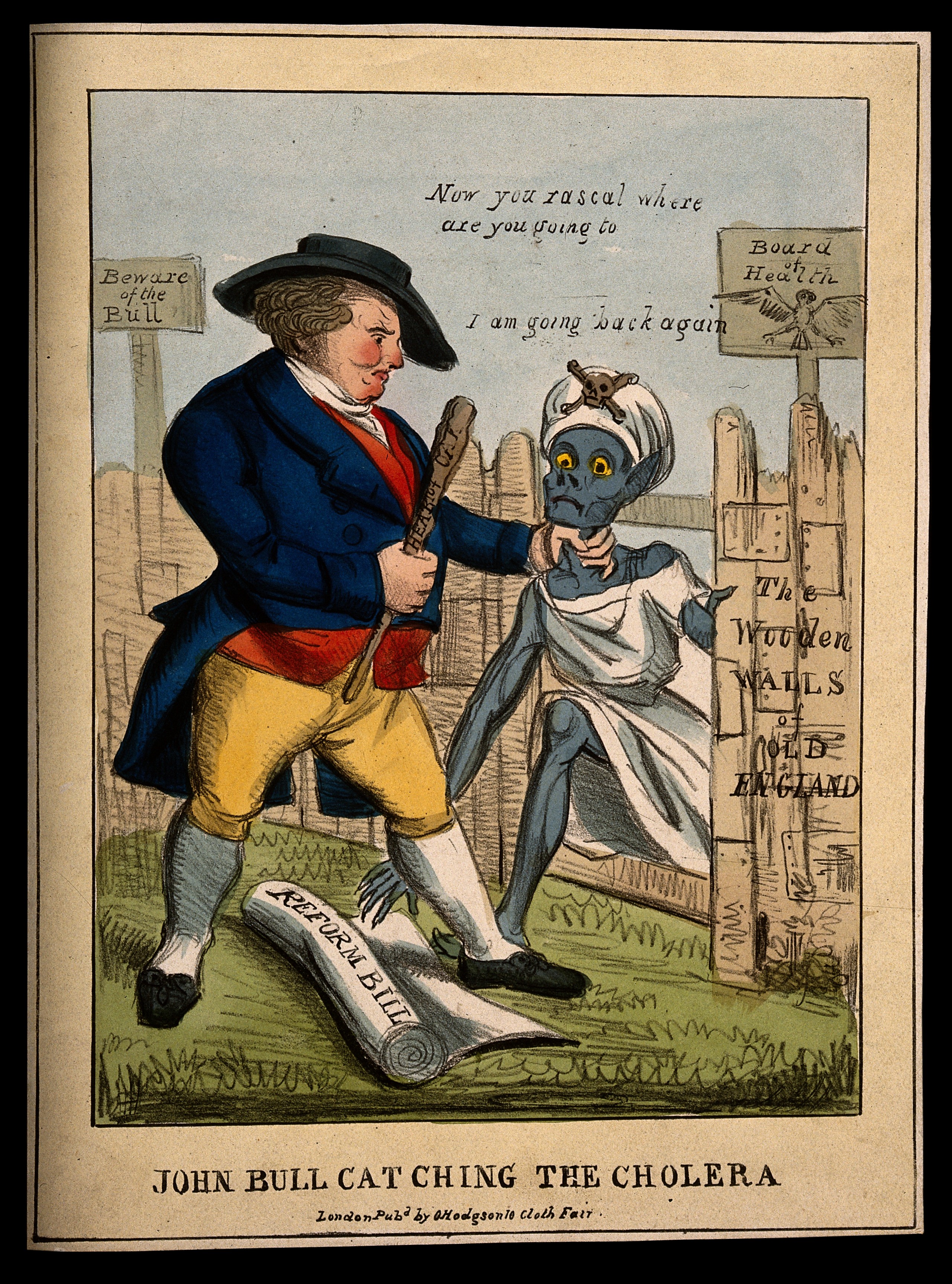 Cholera in the form of a Hindu in an English cartoon. 1832/Wikimedia commons