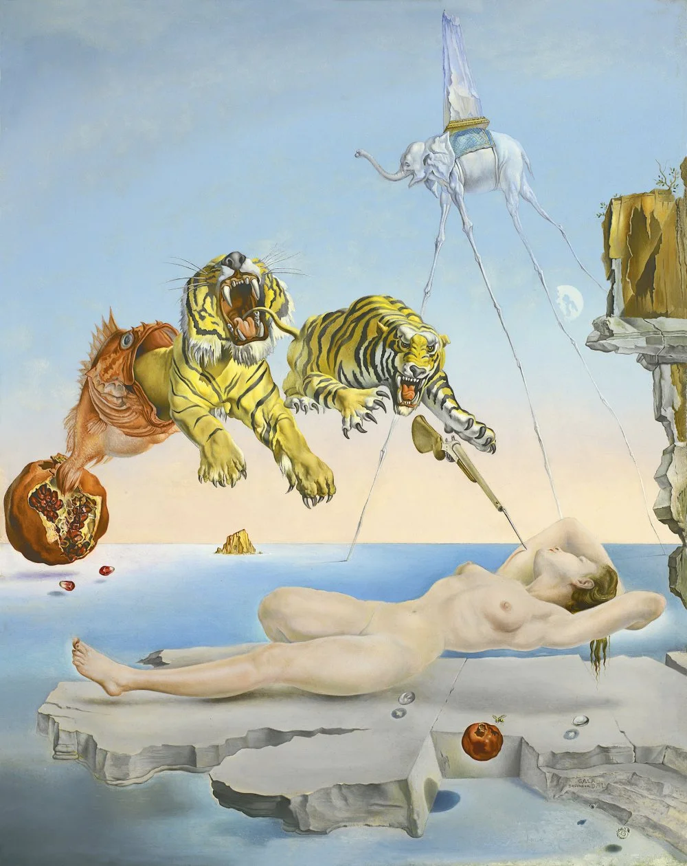 Salvador Dali. Dream Caused by the Flight of a Bumblebee around a Pomegranate a Second Before Awakening. 1944/Wikimedia Commons 