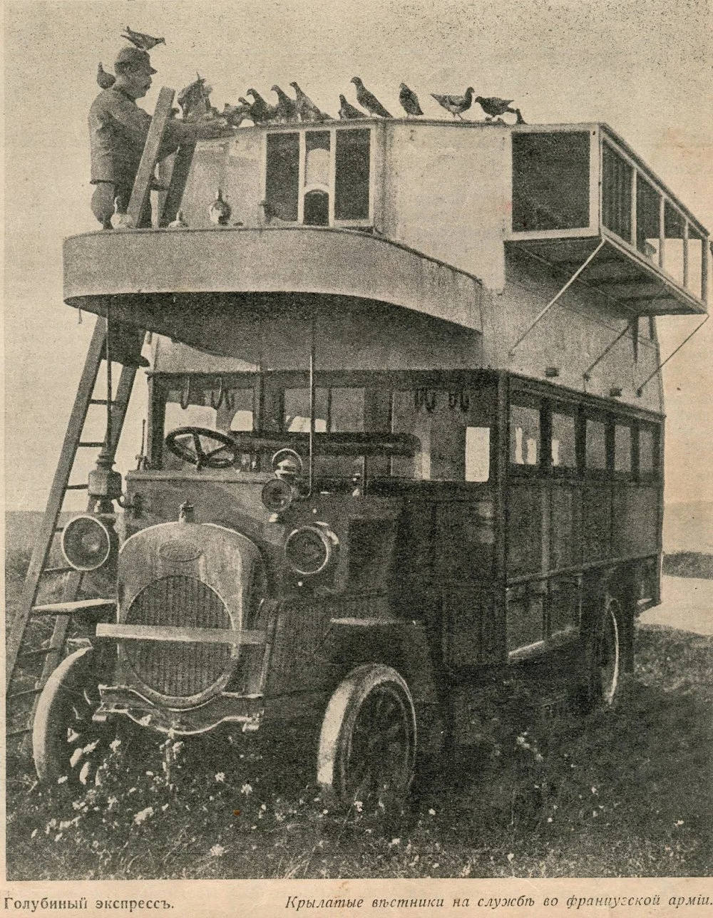 The "Pigeon Car" of the French army in the First World War (autumn 1916)/Wikimedia commons