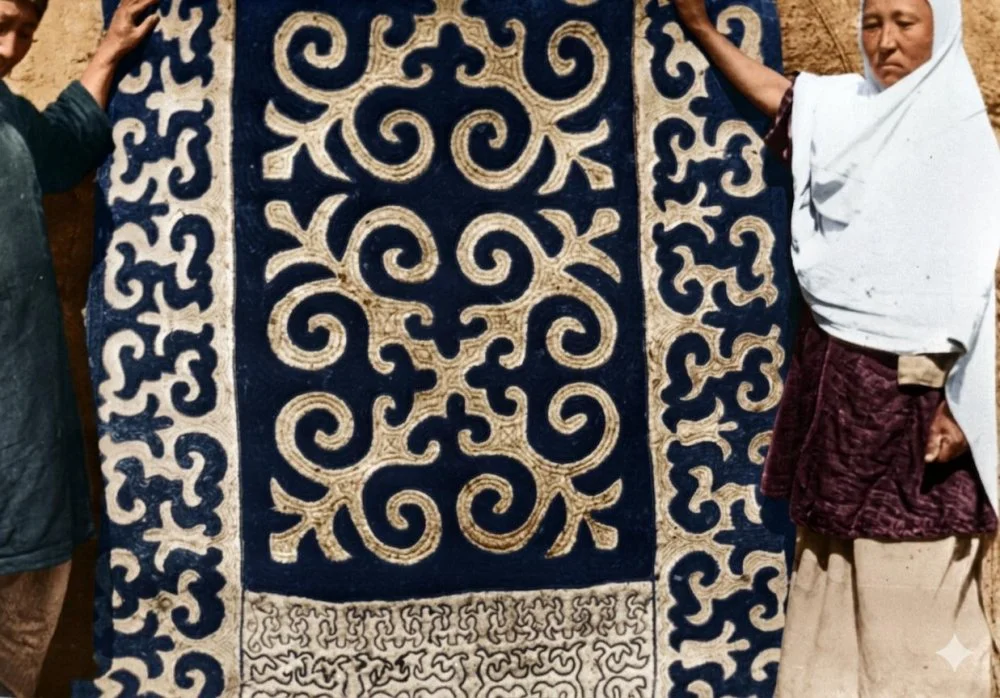 Д.Багаев. Сырмақ ұстаған қазақ әйелдері. 1920 жылдар / ОМА КФҚД