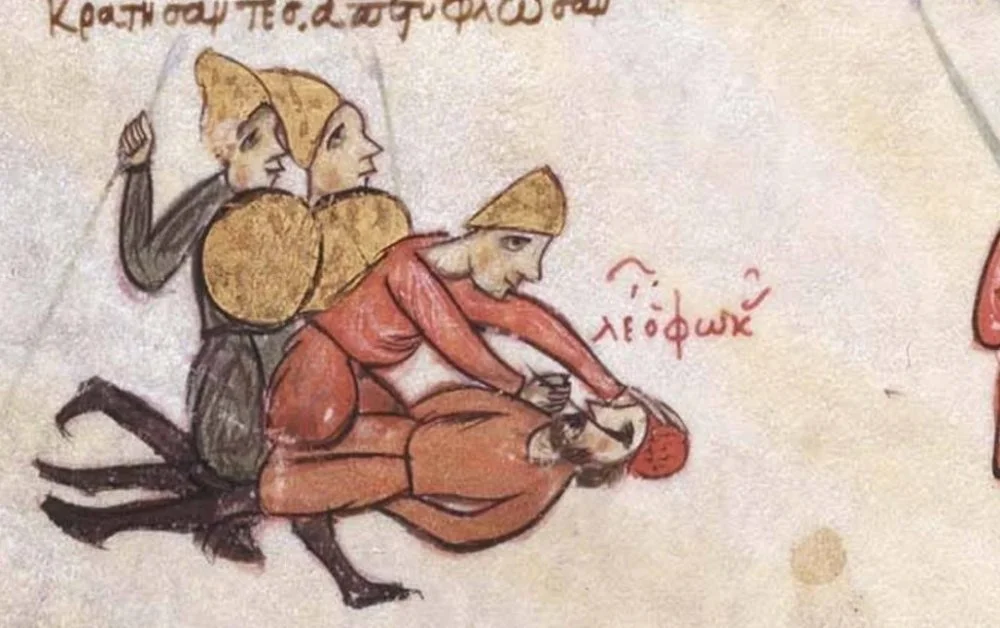 Ослепление Льва Фоки. Миниатюра из рукописи «Мадридский Скилица». 12 век / Alamy