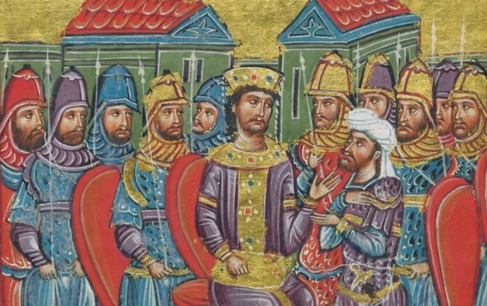 Александр Македонский в окружении воинов. Миниатюра. 14 век / Wikimedia Commons