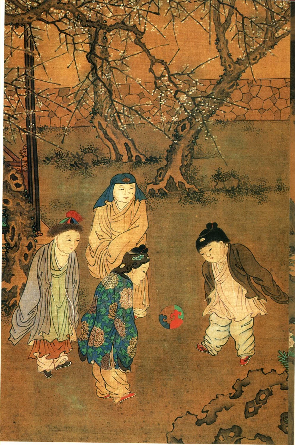 China: One Hundred Children in the Long Spring. Children playing cuju, a precursor of football. Song Dynasty painter Su Hanchen (1101-1160) (National Palace Museum, Taipei)/Wikimedia Commons