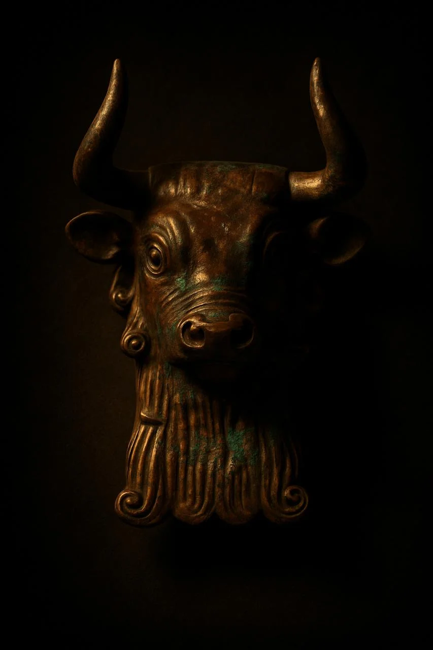 Бронзовая голова быка, Шумер. 2600—2350 годы до н. э. / The Metropolitan Museum of Art