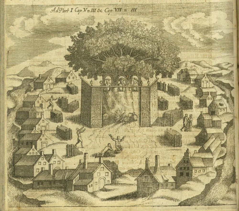 Ancient Romuva from the book of Christophorus Hartknoch “Old and New Prussia” 1684/ Wikimedia Commons