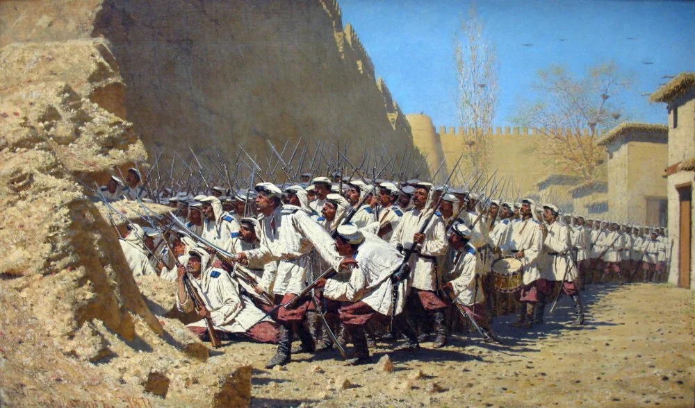 Василий Верещагин. «Қамалдың қабырғасында. "Кіре берсін"». 1871 / Третьяков галереясы