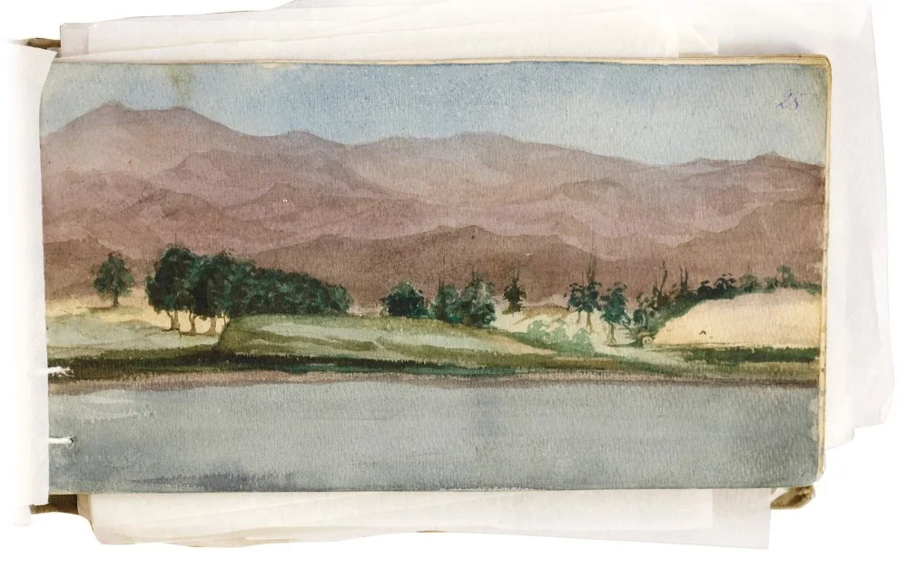 Николай Хлудов. Қарнақ маңындағы Іле өзені. 1880 жыл. Әбілхан Қастеев атындағы Қазақстан Республикасы мемлекеттік өнер музейі, Алматы / Wikimedia Commons