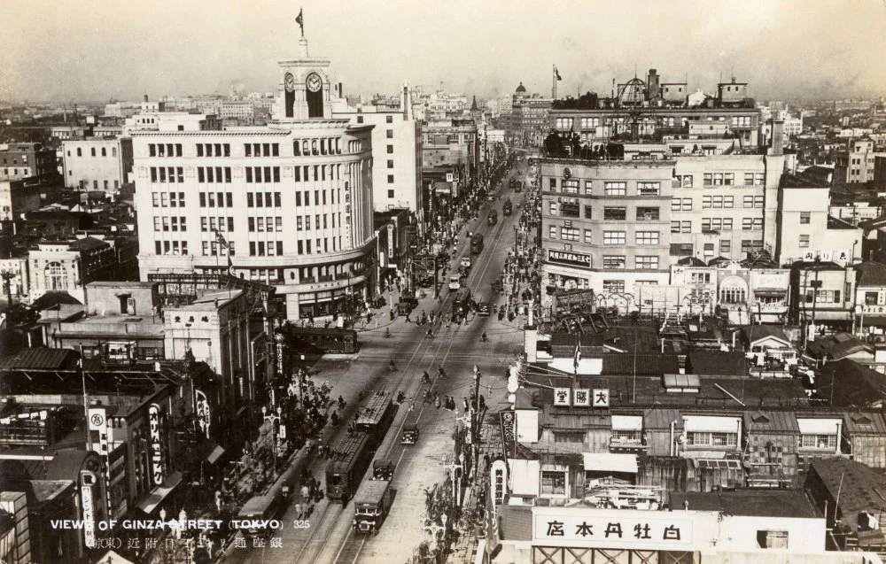 Tokyo, Japan - View Down Ginza Street the 1930s/Alamy