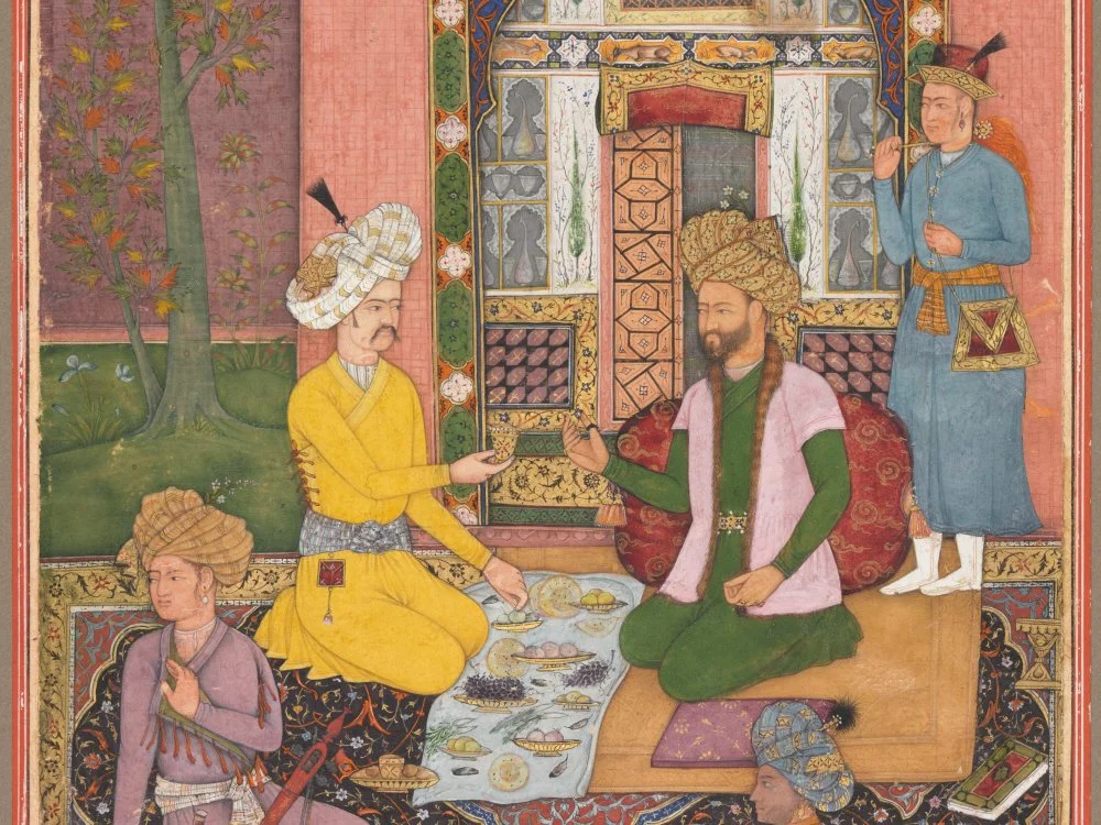 Пир в беседке, персидская миниатюра, 17 век/Wikimedia Commons
