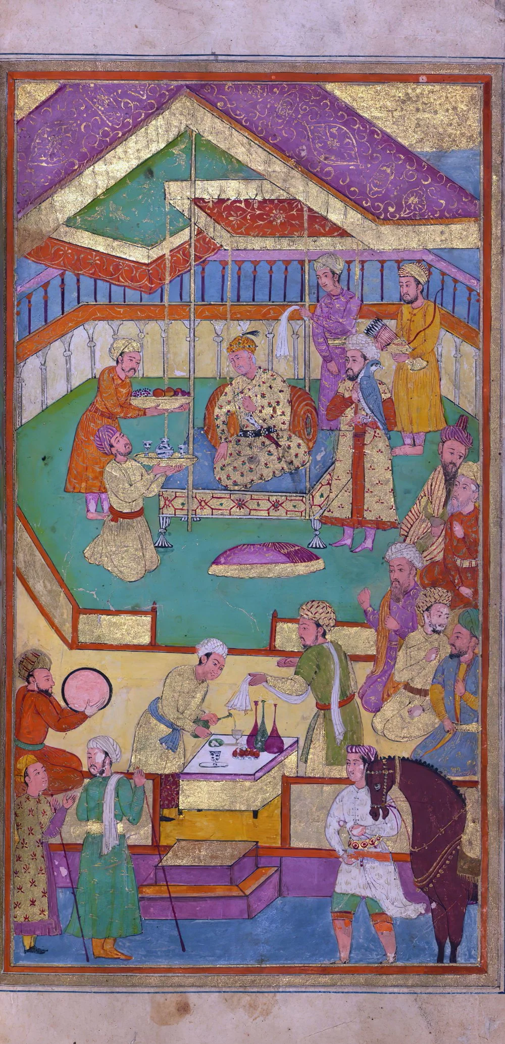 Джалал ад-Дин Руми при дворе сельджукского султана.  Сцена с угощением и музыкой. Миниатюра 14 века/Alamy