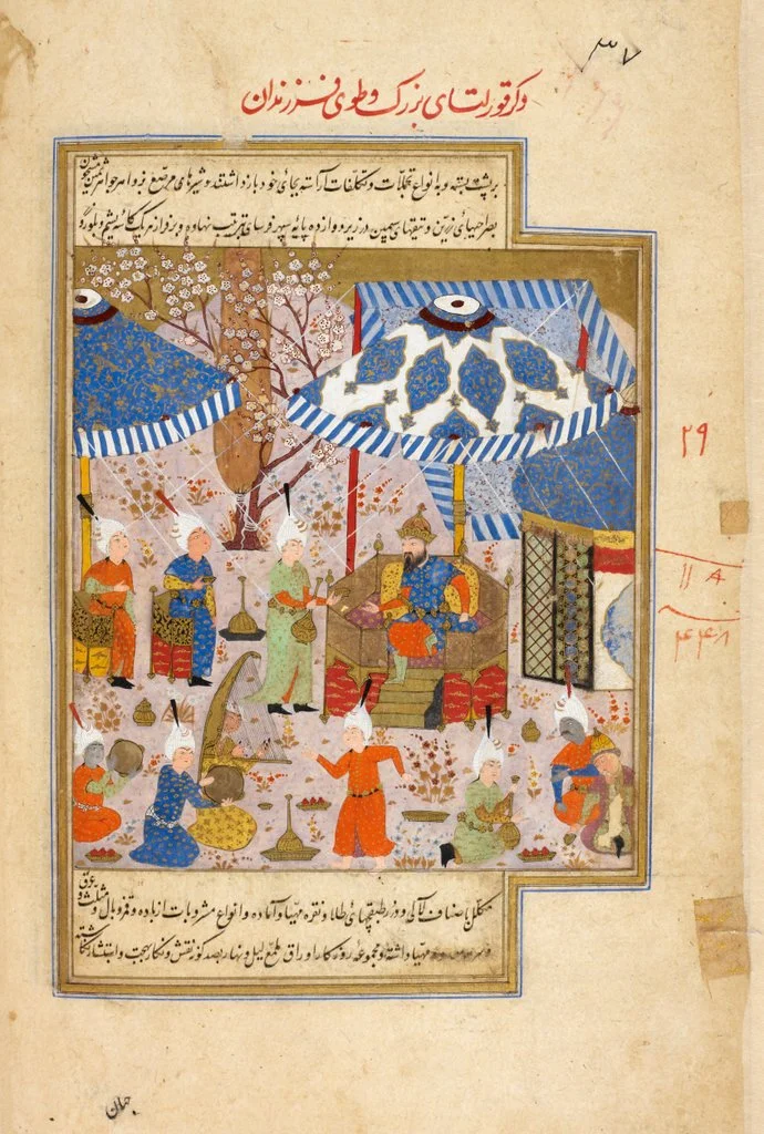 Timur’s great quriltay. A miniature from a 1533 manuscript of the Zafarnama / British Library / Wikimedia Commons