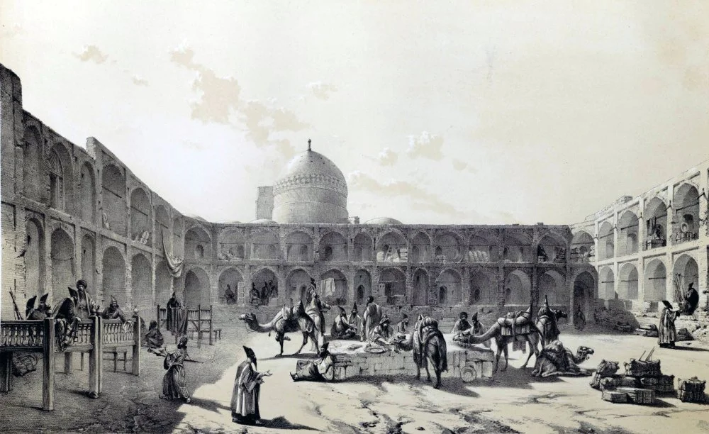 Эжен Фланден. Караван-сарай в Исфахане. 1851  © public domain
