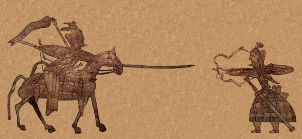 Орлатская пластина: всадник и пеший воин. Узбекистан, 1-4 вв. н.э. / Wikimedia Commons