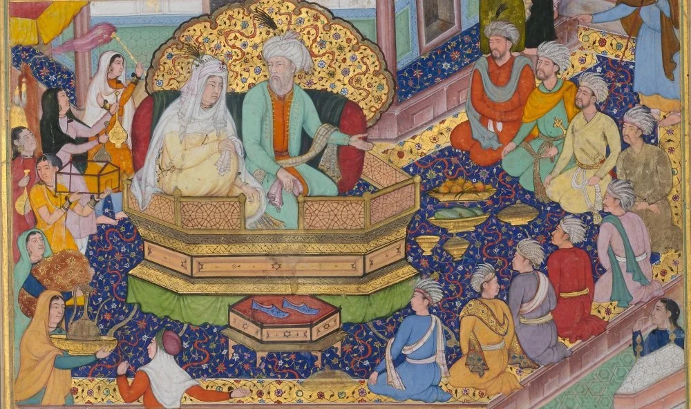 Чингисхан, Бортэ и их сыновья. Миниатюра конца 16 века/Wikimedia commons