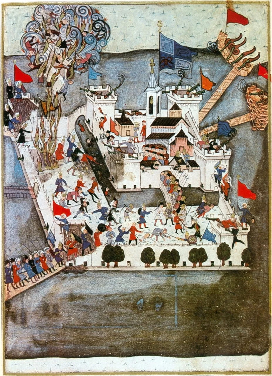 A miniature showing the siege of Szigetvár, 16th century/Wikimedia commons