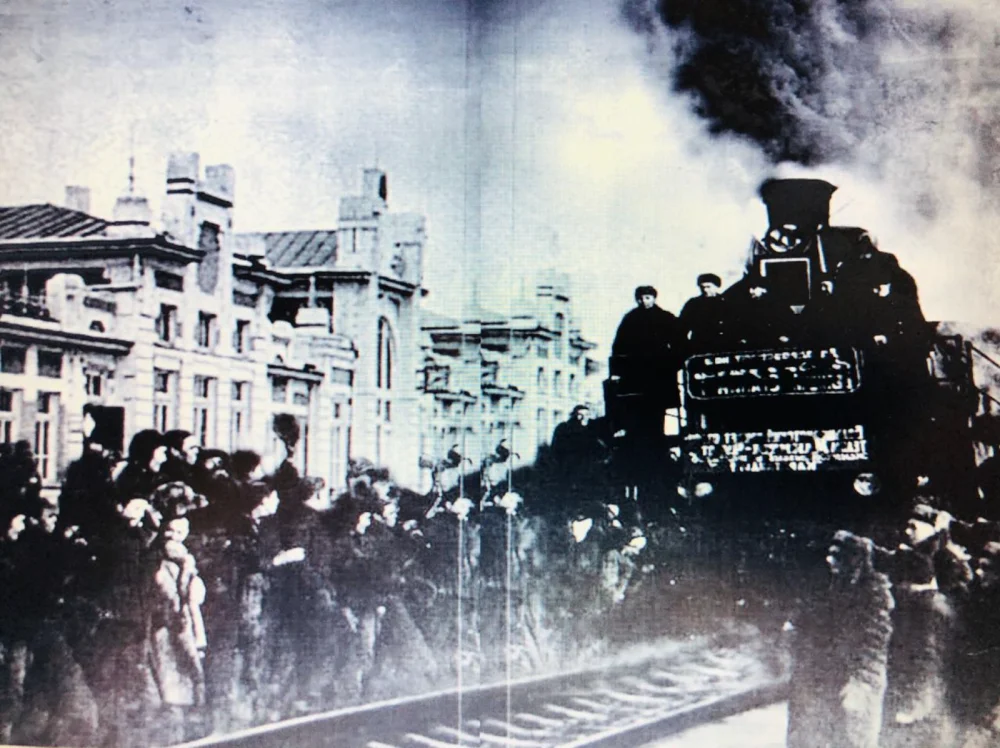 Орынбордан Ақмешітке келген пойыз. 1925 жылғы 15 сәуір / Қазақстан Республикасы Орталық мемлекеттік архиві қорларынан