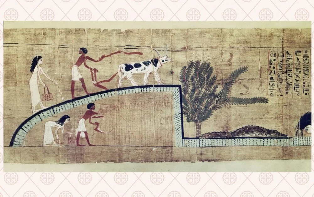 Farming in Ancient Egypt. A papyrus from the "Book of the Dead". 11th-10th century BC / Photo by Werner Forman/Universal Images Group/Getty Images