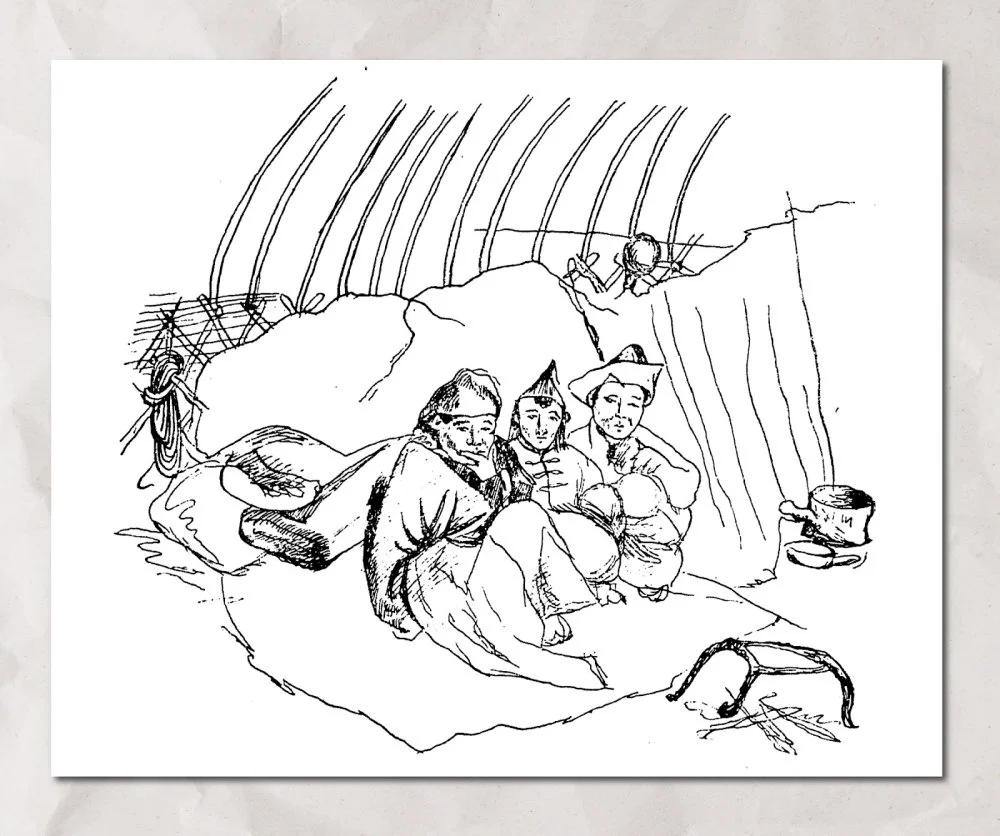 Рисунок Шокана Уалиханова. Портрет братьев Шокана. 1855 год / Wikimedia commons