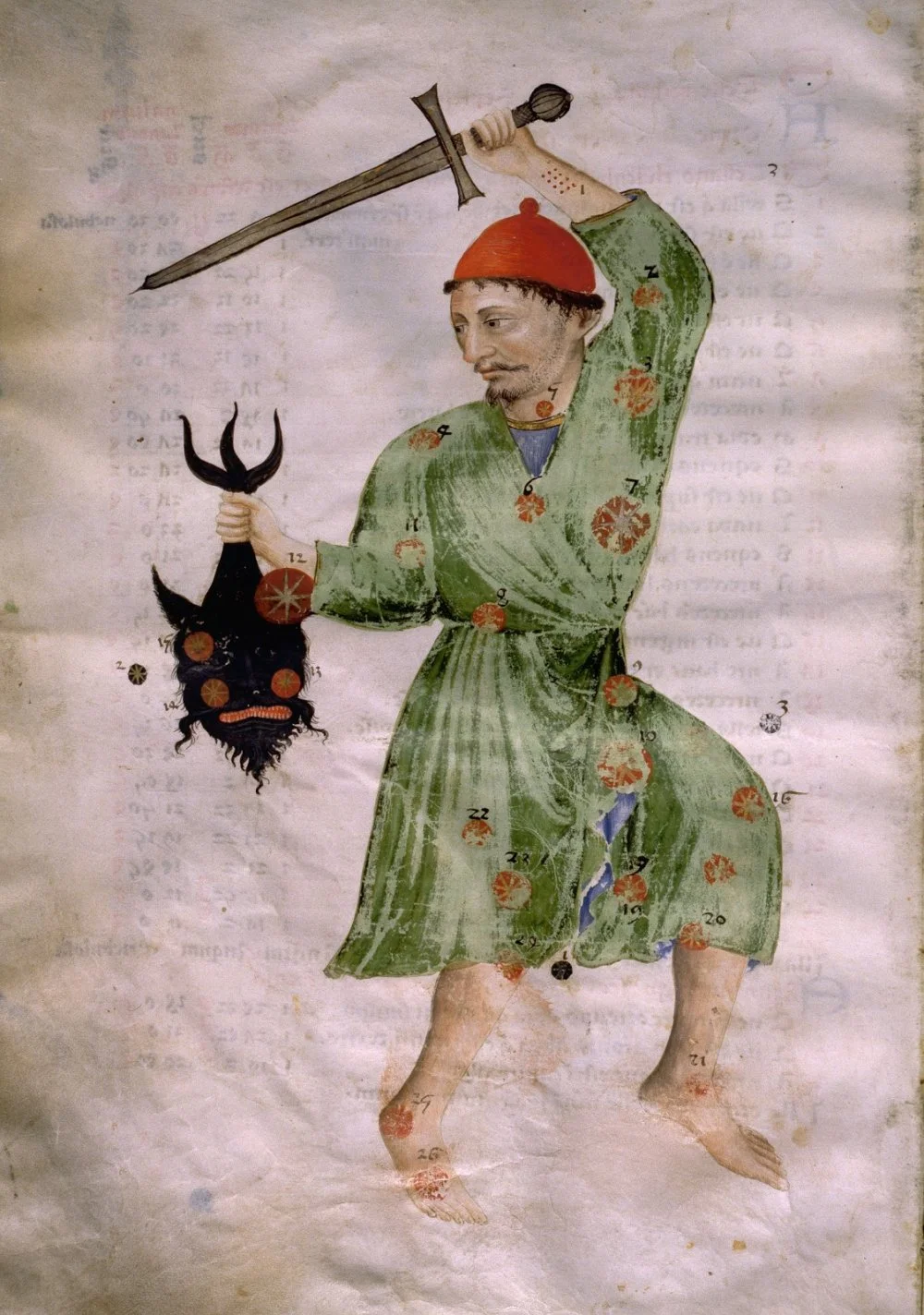 Illustration from a copy of Al Sufis The Book of Fixed Stars, This copy was made in Prague in the 15th century, and is known as Catalogus Stellarum Fixarum, Codex DA 11.13. Detail of Scorpio. Persia ,Islamic. 15th century, AD/Photo by Werner Forman/Universal Images Group/Getty Images/