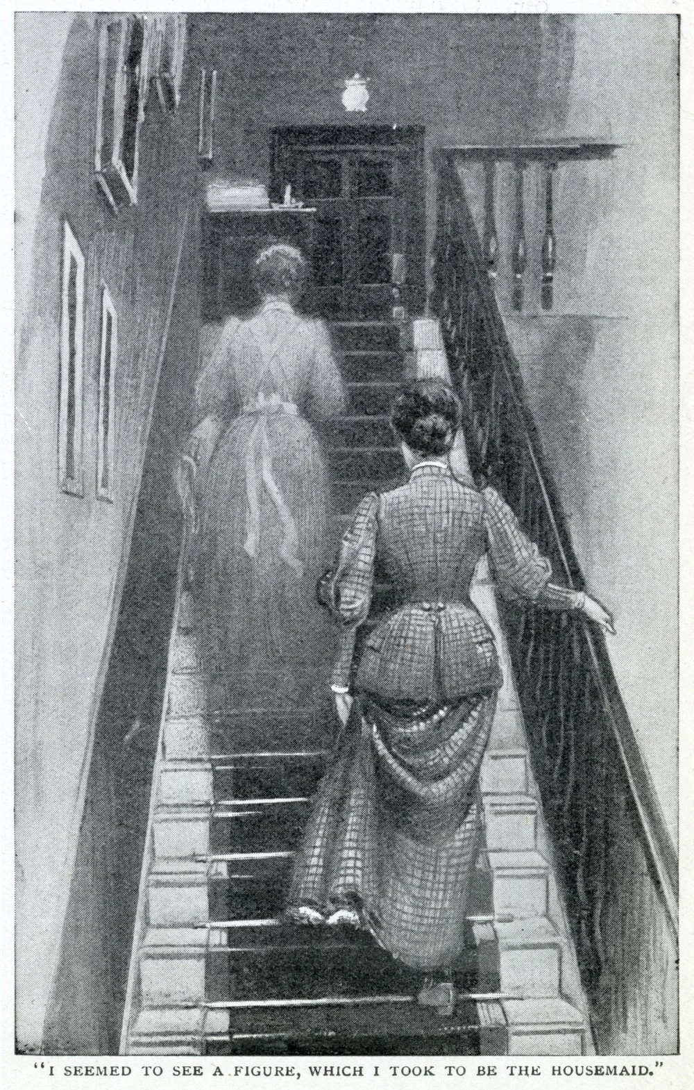 Kathleen Leigh Hunt is walking upstairs in Hyde Park Place, London, when a phantom housemaid appears, walking ahead of her and vanishing at the top of the stairs/Alamy