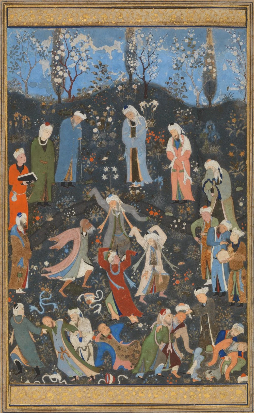 Танцующие дервиши, страница из дивана Хафиза. Миниатюра конца 15 века/Музей искусств Метрополитен, Нью-Йорк, США