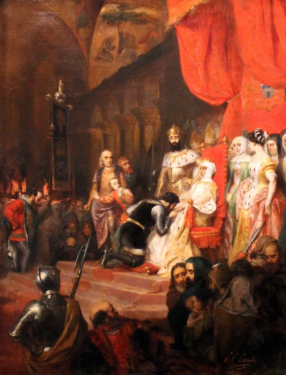  Пьер-Шарль Конт. Коронование трупа Инесы де-Кастро в 1361 г. Картина написана в 1849 году/Wikimedia commons