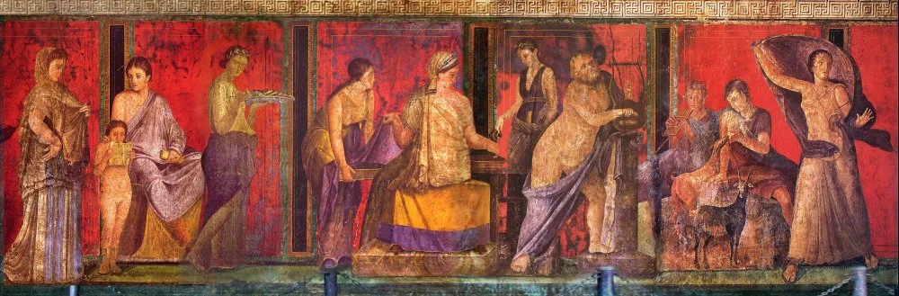 Жұмбақ вилласынан алынған фреска. Помпей, б.э.д 2-1 ғасырлар/Wikimedia commons