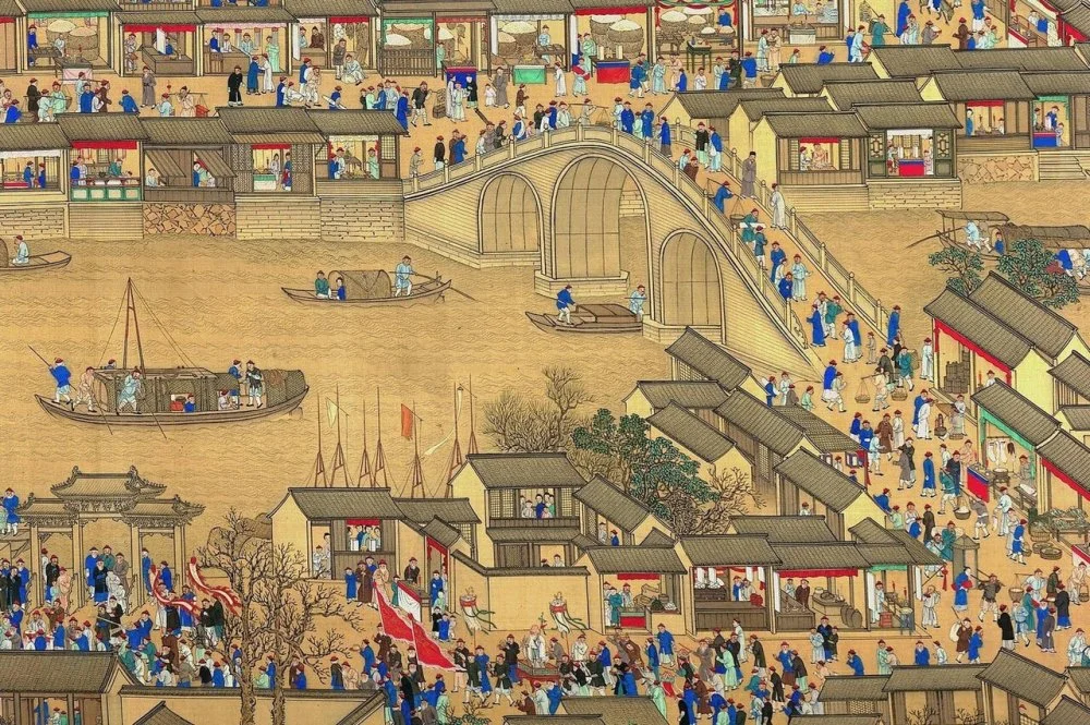 Великий Китайский канал. Мост в Ханчжоу. Средневековья живопись./Wiimedia Commons