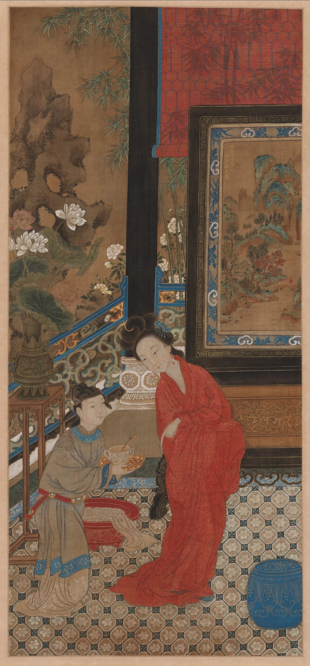 Гу Цзяньлун. Ян-гуйфэй покидает баню. 1700-е гг. /Wikimedia Commons