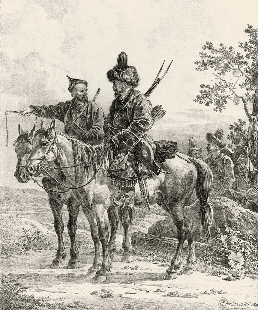Александр Орловский. «Башкир и киргиз (казах) на лошадях». 1816 год / Wikimedia Commons