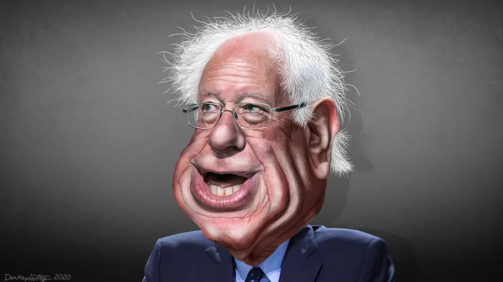 Bernie Sanders. Caricature/Wikimedia Commons