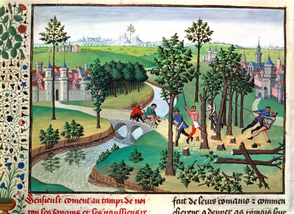 Вырубка леса в средние века. Миниатюра 15 века/Legion-Media/Alamy