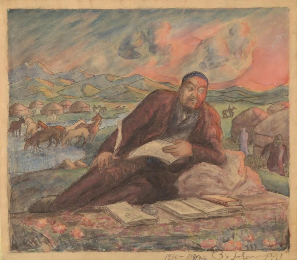 А. Исмаилов. Абай. 1934 год / Из книги: «Абай бейнесі – Қазақстан суретшілерінің көзімен», Алматы, 2020