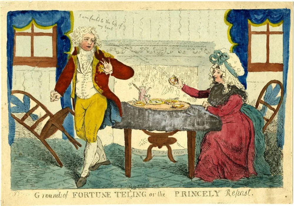 Isaac Cruikshank. Grounds of fortune telling or the princely repast. 1789/Wikimedia Commons