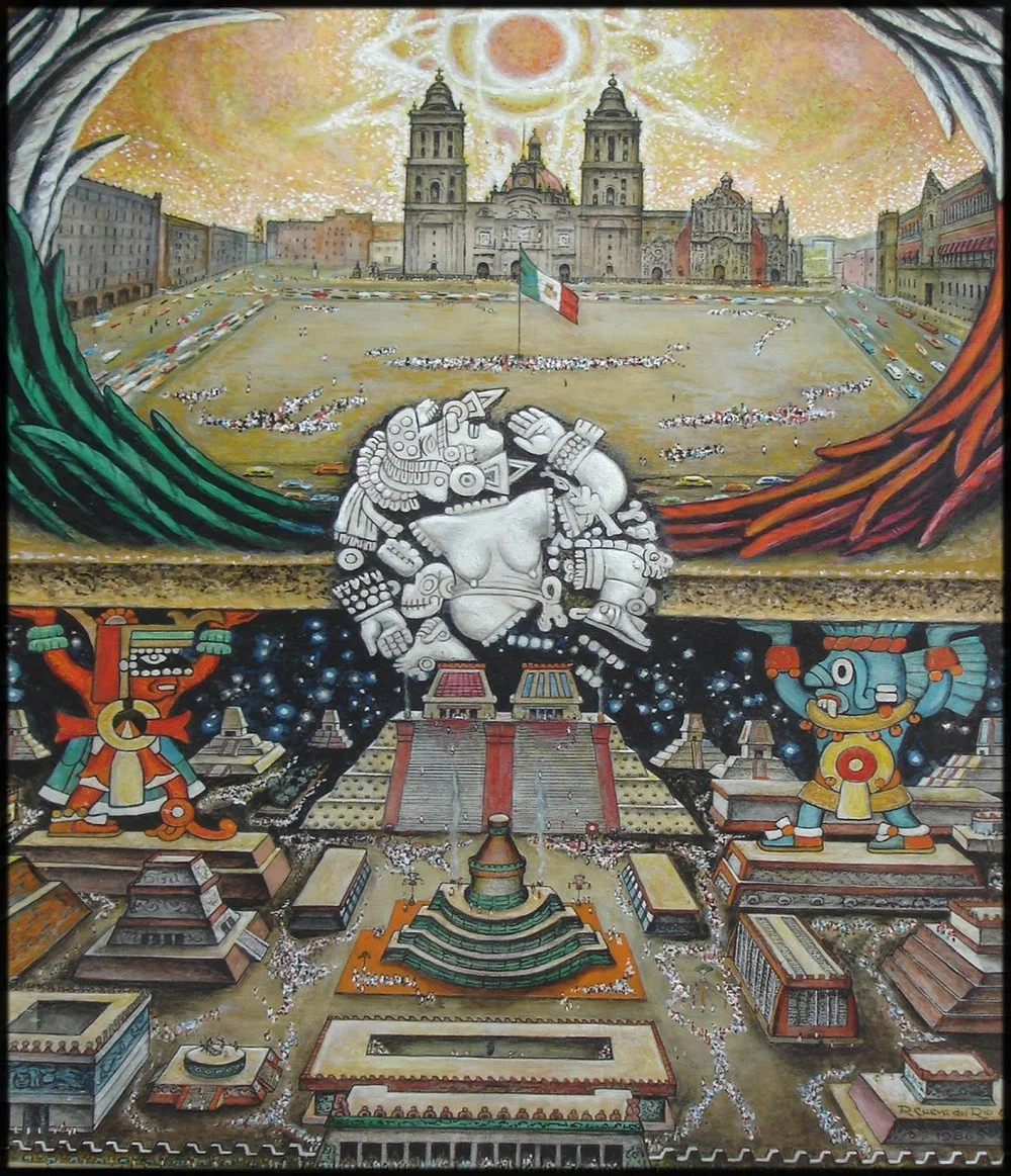Теночтитлан. Рисунок Роберто Куева дель Ри.
