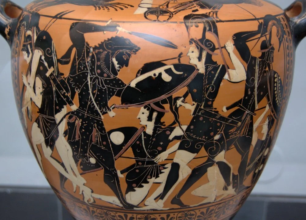 Heracles fighting the Amazons. Attic black-figure hydria, ca. 530 BC. From Vulci./Wikimedia Commons 