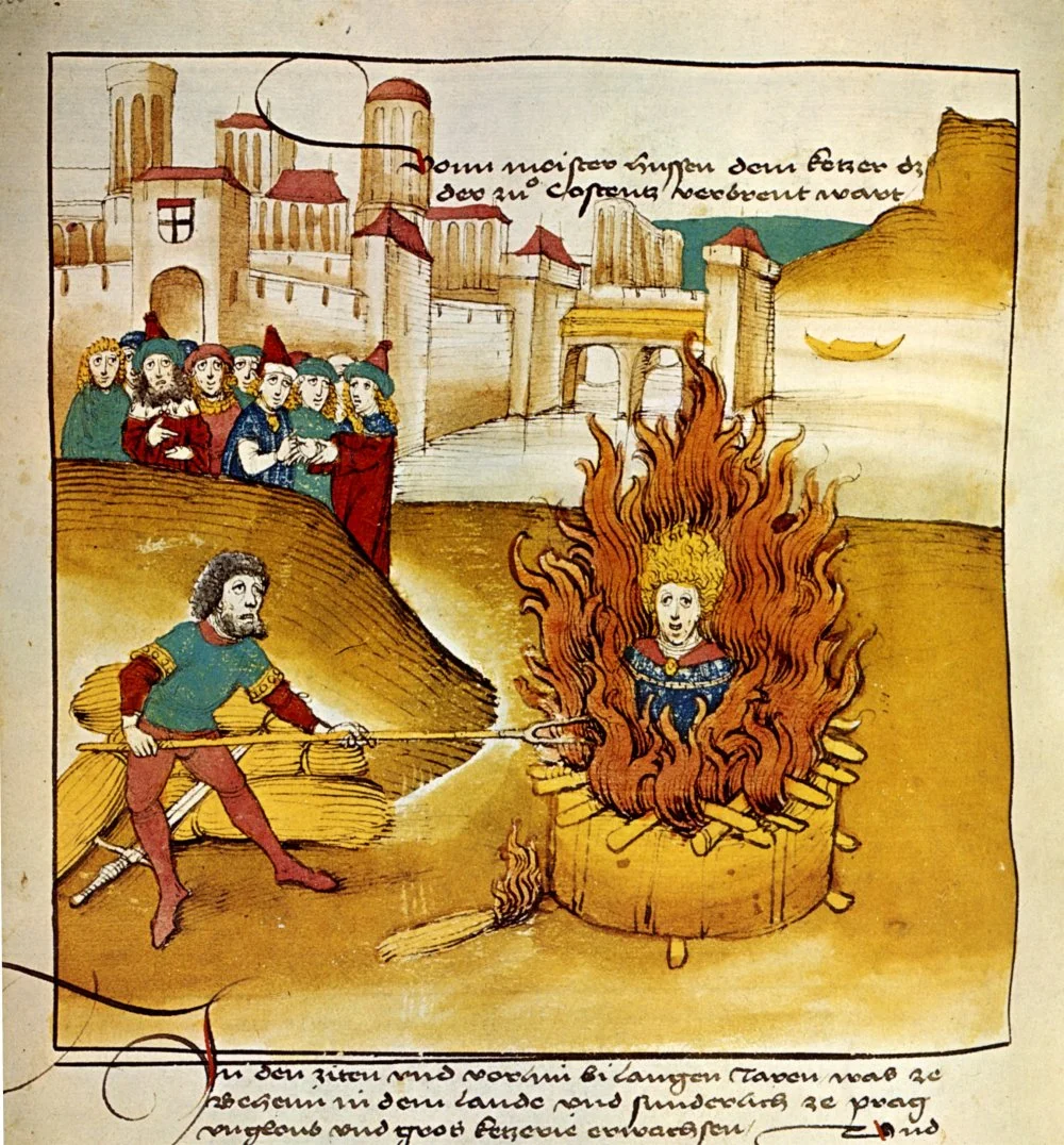  Diebold Schilling the Older, Spiezer Chronik (1485): Burning of Jan Hus at the stake/Wikimedia Commons 