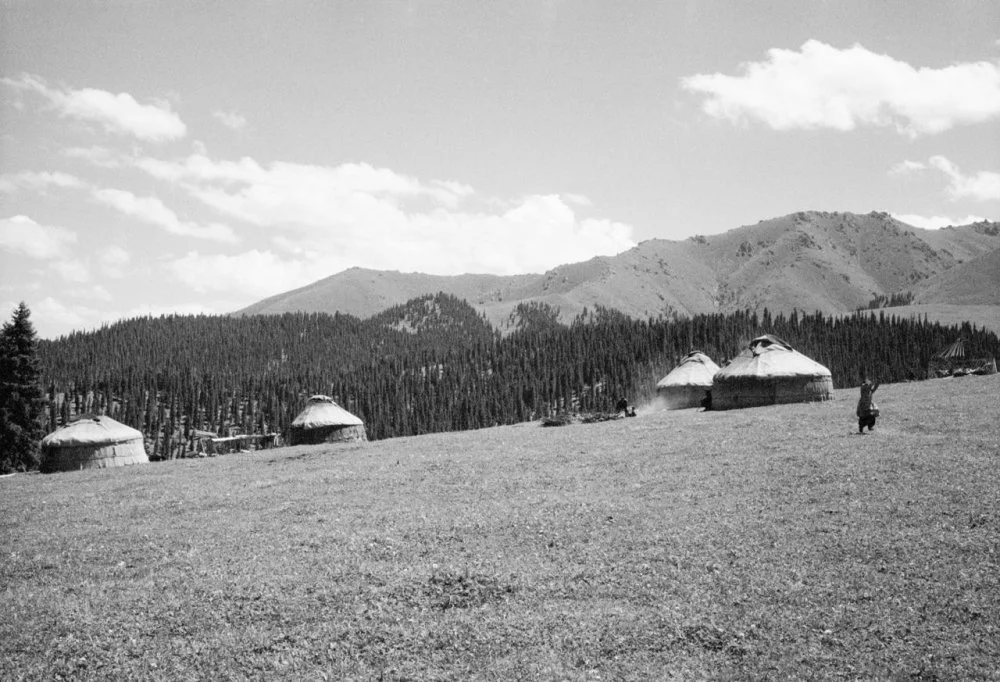 Казахские юрты близ Урумчи, Синьцзян, 1956 год. Tom Hutchins / Getty Images
