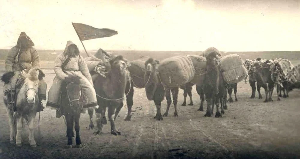 An Oirat caravan. Early 20th century / Wikimedia Commons