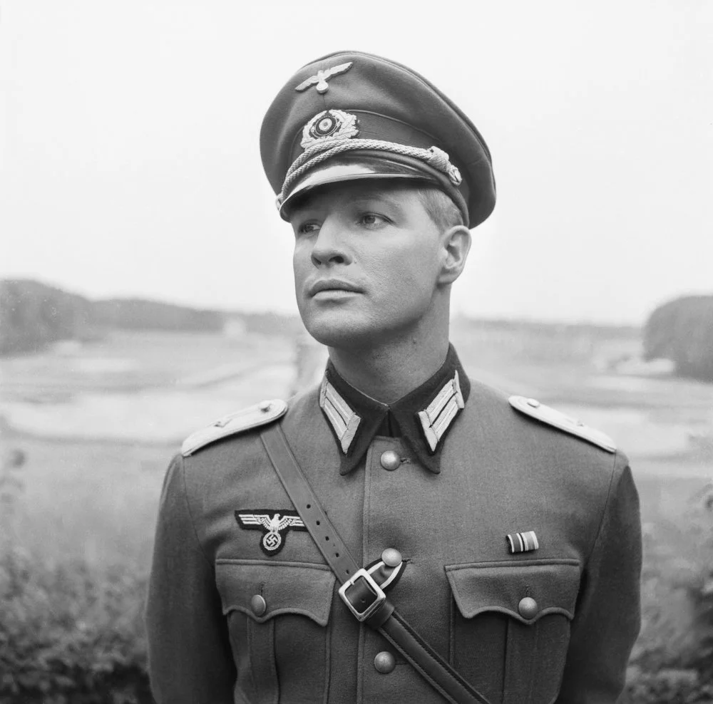 Marlon Brando in costume as a Wehrmacht officer of the Third Reich, in the movie The Young Lions/Bettmann/Getty Images
