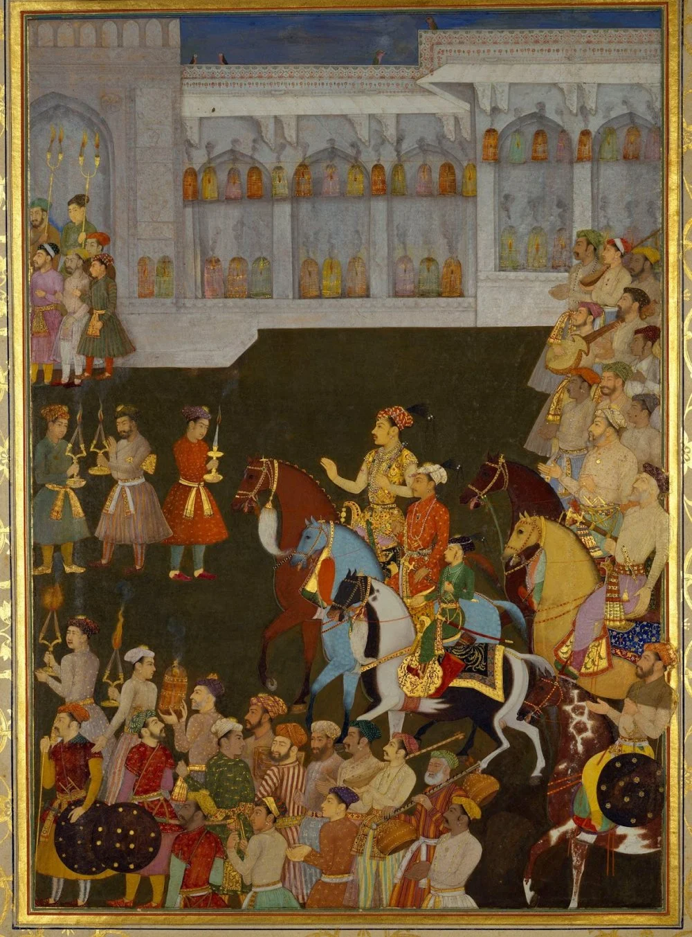 Шуджа-Шах и его братья Аурангзеб и Мурад Бакш на свадебной процессии, прибывающей в Агра Форт 4 марта 1633 года / Wikimedia Commons 
