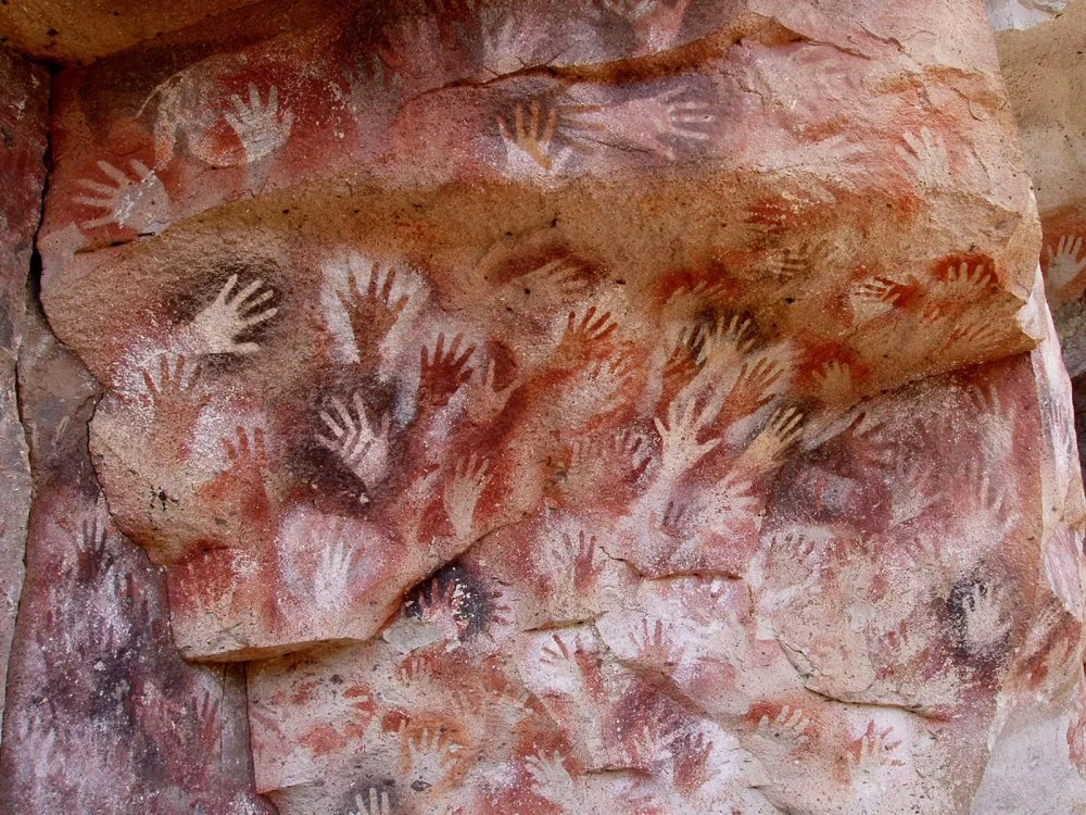 Hands, stenciled at the Cave of the Hands/Wikimedia commons