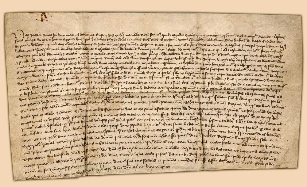 Treaty of Krevo: without seal and subscription.… 1385/Wikimedia Commons 