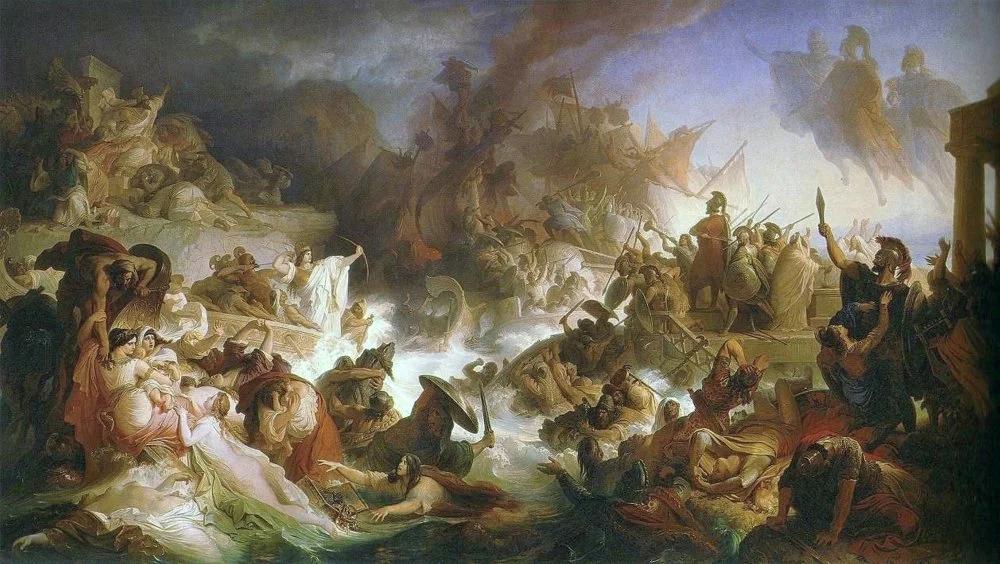  Battle of Salamis Italiano: La Battaglia di Salamina 1868/Wikimedia Commons