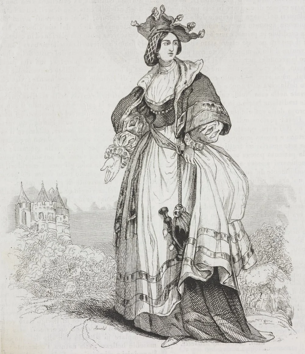 A chatelaine, engraving from L'album, giornale letterario e di belle arti, November 7th,1840/Getty Images