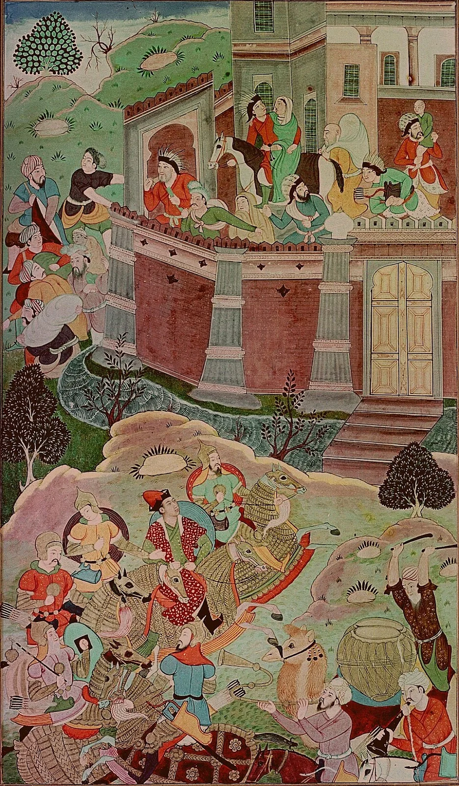 Мискин. Ариг-Буга побеждает Алгу. Миниатюра из могольского издания «Джами ат-таварих» Рашид ад-Дина, Индия, 16 век / Wikimedia Commons