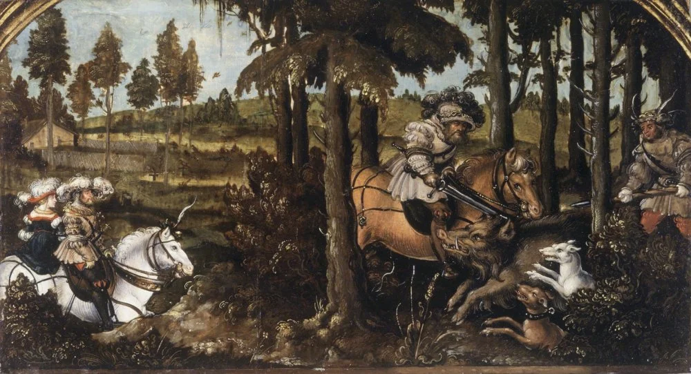 Ганс Вертингер. "Охота на кабана". Ок. 1525-1530 гг./Brooklyn Museum, Gift of Mrs. Watson B. Dickerman